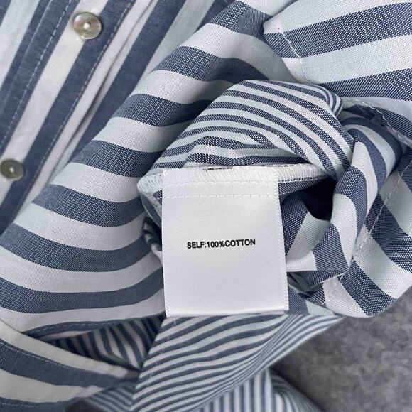 Jane and Delancey Blue & White Striped Cotton Button Down Shirt – Size 2X - Picture 5 of 8